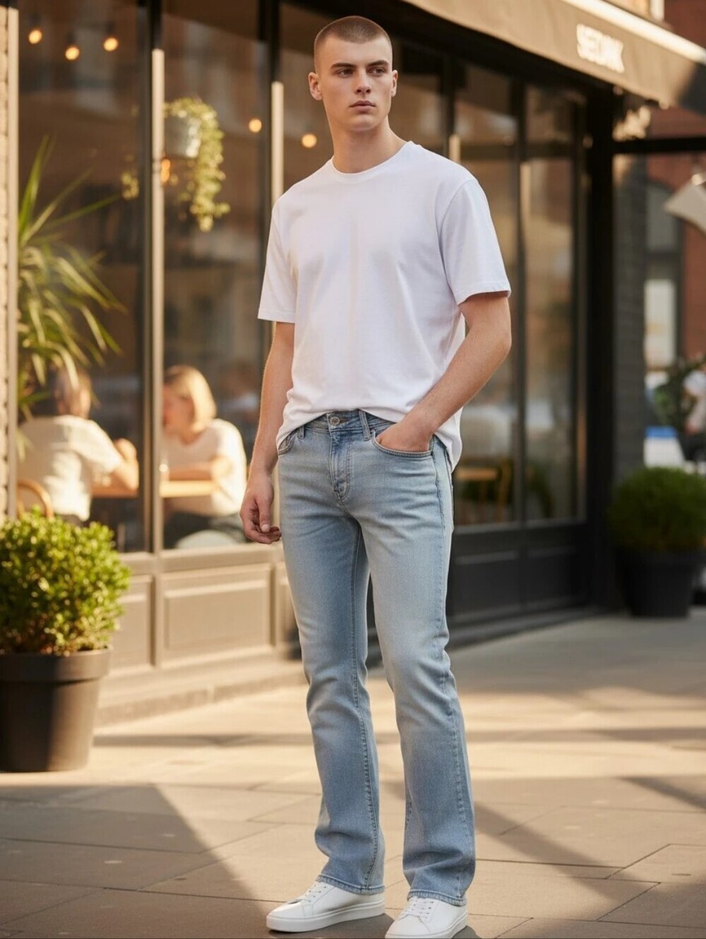Mens Bluenotes Light Blue Jeans 32 Long Flare